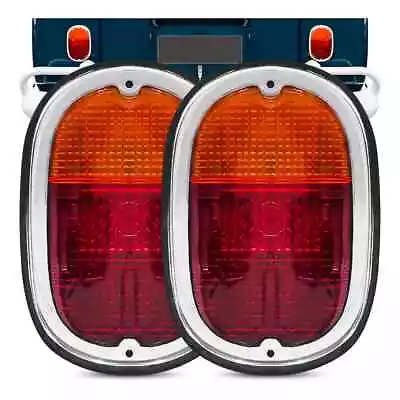 Tail Light Assembly T2 Set Amber Red Euro Lens Pair Vw Transporter Bus 1962-1971 • $75