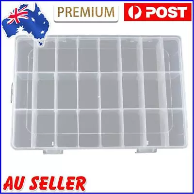 $10.79 • Buy 24 Slots Transparent Plastic Fishing Lure Box Fishing Tackle Storage Box AU