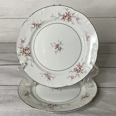 Mikasa Fine China VERSAILLES 9344 ~ Set Of 2 ~ Bread Plates ~ 6 5/8  Pink Roses • $16.99