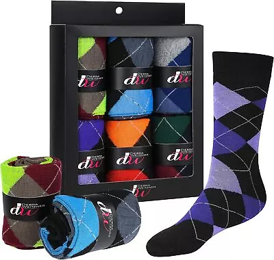 Debra Weitzner Mens Dress Socks With Gift Box - Cotton Colorful Classic Argyle S • $57.38