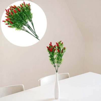 £7.22 • Buy 4Pcs DIY Pepper Decor Artificial Pepper Stem Fake Vegetable Chili Bunch Q3B4