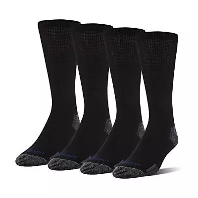 Men's NanoGLIDE Crew Socks 4-Pack Black/Grey Shoe Size 12-15 • $17.58