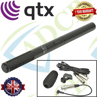 QTX Sound Shotgun Camera Recording Film Theatre Show Conference Microphone Mic • £34.99