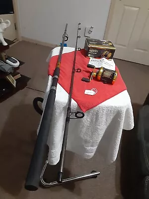 Trolling Fishing Rod Shimano 8'25lb Med Heavy And Reel Cabela's Prestige • $92