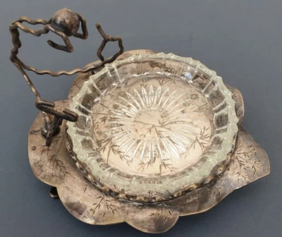 £8.99 • Buy Antique SILVER PLATED Leaf JB Chatterley & Sons Ltd Birmingham BUTTER DISH Jam