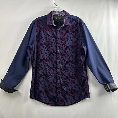 INC International Concepts Shirt Mens XL Velvet Floral Long Sleeve Button Up • $14.02