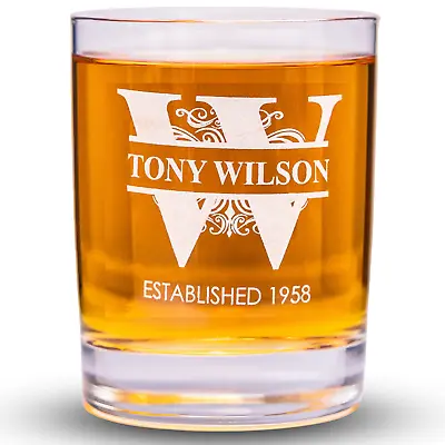 Custom Whiskey Glass - Engraved Old Fashioned Glasses Whisky Gifts For Men • $18.95