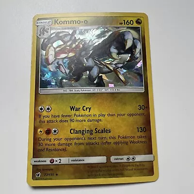 Kommo-o 77/111 Crimson Invasion Cracked Ice Holo NM Pokemon TCG • $2.99