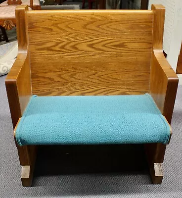 Vintage Oak Wood Church Pew Bench By SAUDER Fine Church Furniture Label 1935 • $329