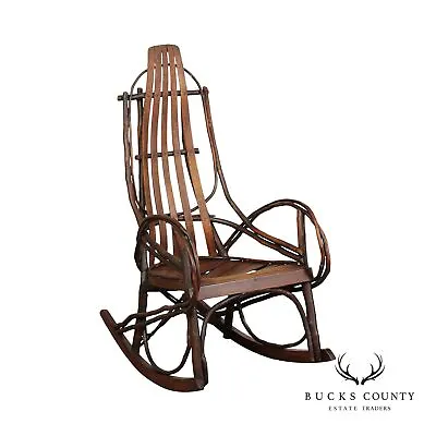 Adirondack Style Oak And Bent Hickory Rocker • $895
