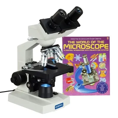 OMAX 40X-2500X Binocular Lab Compound LED Microscope Mechanical Stage + Book • $264.99