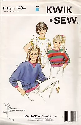 Kwik Sew 11404 Vtg Sewing Pattern Girls Pullover Tops Sz 8101214 *unopened* • $12