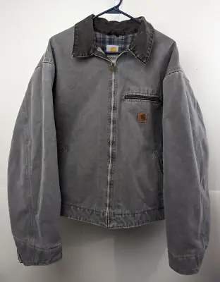 $288.88 • Buy Carhartt Jacket Men's 2XL Metal Gray J97 MTL Flannel VTG Distressed Union Made