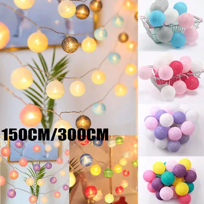 £6.18 • Buy 10/20LED Fairy String Lights Cotton Ball Bedroom Party Indoor Wedding Decor UK