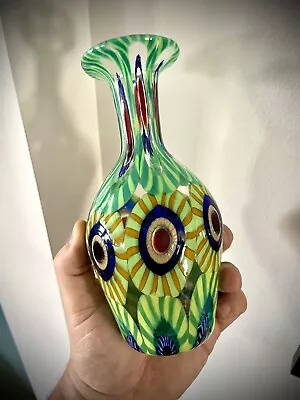 Formentello Signed Murano Glass Vase 7” Murrine Eli Vetri D’Arte Venice Italy  • $99.99