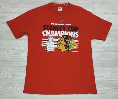 Vintage NHL Chicago Blackhawks Shirt Large 2013 Stanley Cup Champions Roster Tee • $15.55