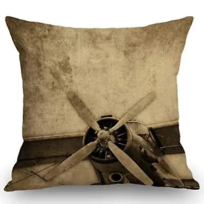 Old Aircraft Throw Pillow Cover Vintage Airplane Pillow Decorative Throw Pill... • $18.90