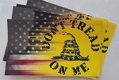 $2.89 • Buy USA & Dont Tread On Me Gadsden  Flag Vinyl Decal Sticker 5 X 3  