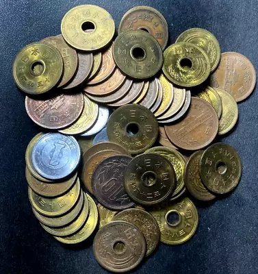 Vintage Japan Coin Lot  - 50+ VINTAGE Coins - BIG LOT - Lot #A15 • $2.25