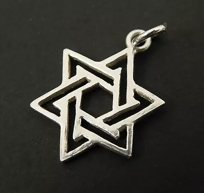 Vintage Solid Silver Charm For Bracelet &c Star David Judaism  • $9.93