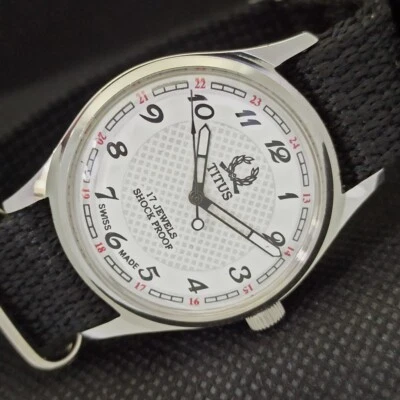 £17.99 • Buy VINTAGE TITUS WINDING SWISS MENS REFURBISHED WRIST WATCH 551e-a293018-9