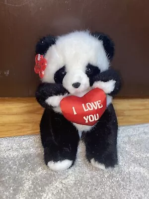 Vintage Russ Berrie I Love You Heart Panda Bear Plush Stuffed Animal 9  • $15.99