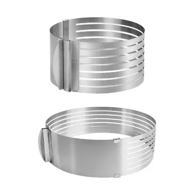 Layer Cake Cutter Leveler Stainless Steel Cake Slicing-Ring 16-20cm DIY Baking • £9.52