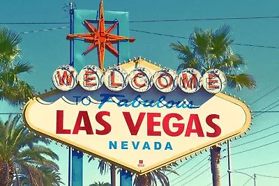Las Vegas Welcome Nevada USA Retro Metal Wall Plaque Art Vintage Tin Sign • £5.62