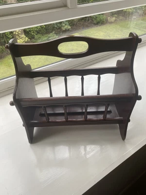 £10 • Buy Dark Wood Magazine Rack Vintage