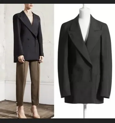 NWT Maison Martin Margiela X H&M Black Flat Jacket Blazer Size 34 US 4 • $399