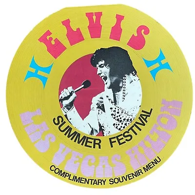 Vintage Elvis Summer Festival Complimentary Souvenir Menu Las Vegas Hilton 1975 • $59.96