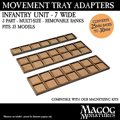 Movement Tray Adapters 25mm To 30mm -7 WIDE.  For Warhammer The Old World. Magog • $16.25