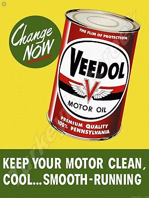 Veedol Motor Oil 18  X 24  Metal Sign • $64.99