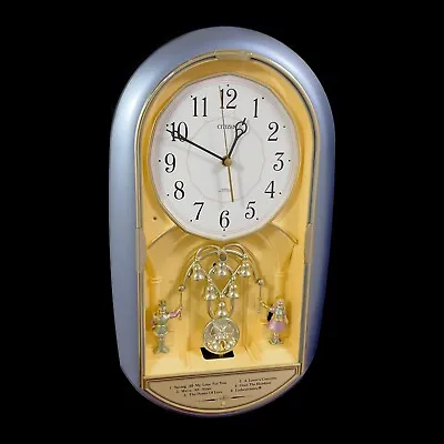 VTG Citizen Blue Swinging Bells Rhythm Musical Motion Pendulum Wall Clock 4MJ839 • $84.99