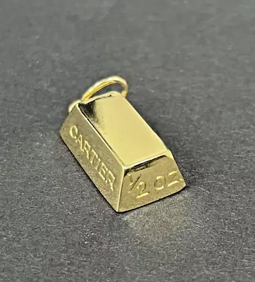 Vintage 18k Cartier Pendant Gold Bar 1/2 OZ Yellow Gold Excellent Condition • $3495