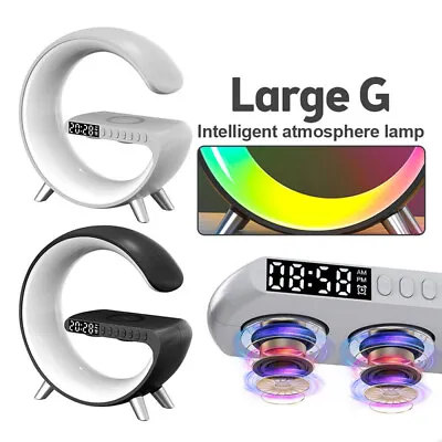 $62.69 • Buy Alarm Clock APP Control RGB Night LED Light Bluetooth Speaker Wireless Charger