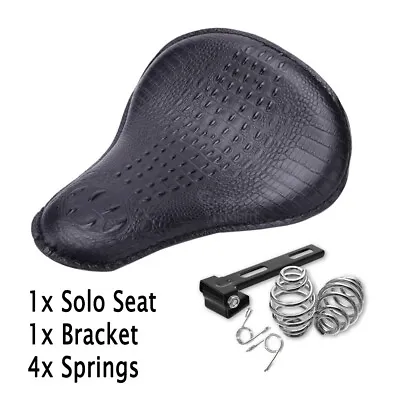 Motorcycle Black Alligator Solo Seat Spring With Base For Harley Bobber Chopper • $86.63