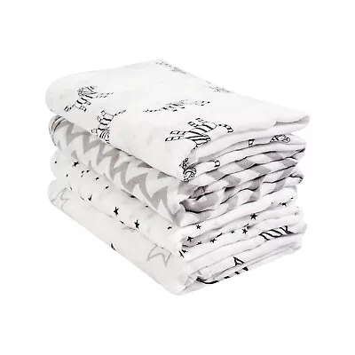 Baby Muslin Swaddle Blanket 70% Bamboo 30% Cotton Receiving Blanket 47x47” 4 Pc • $12.50