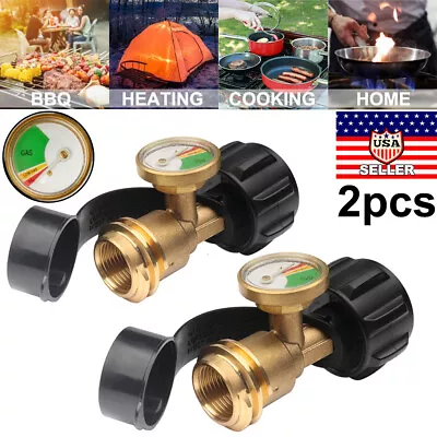 Propane Tank Gauge Adapter RV Pressure Brass Gas Level Meter Grill BBQ Indicator • $10.99