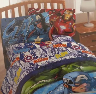 4 Pc Marvel Avengers Assemble Twin Comforter & Sheet Set NIP • $134.10