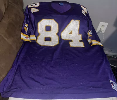 Vintage Authentic Randy Moss Minnesota Vikings Champion Purple Jersey Mens 52 • $32.46