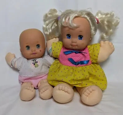 Vintage 1989 Magic Nursery Toddler Girl 15  Doll & 1991 Baby Doll Lot Of 2 • $26