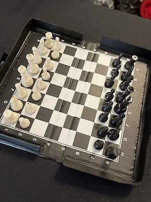 Minature Magnetic Chess Checkers Travel Set With Case • $25
