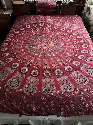 Full Size Duvet Cover Mandala Handmade Indian 100% Cotton Duvet Cover & 2 Shams • $35