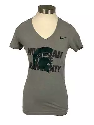 Nike Michigan State University Gray V-Neck T-Shirt Women's Size Medium • $7.35