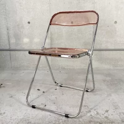 Anonima Castelli Plia Chair Folding Chairs Giancarlo Piretti Color Smoke Pink • $749