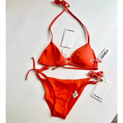 NWT Vitamin A Bikini Top & Bottom Set Orange Women's Size AUS 4 / XS • $129