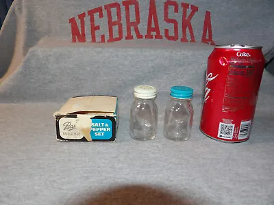 Vintage BALL Mason Ribbed Canning Jar Salt & Pepper Shaker Set  New NOS • $14.99