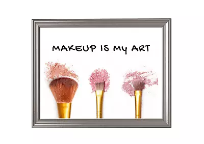 Makeup Brushes Picture Print Beauty Poster Dressing Room A4 Salon Unframed 6 • £4.49