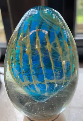 Mdina Glass Paperweight.   Egg Shaped (B) • £9.99